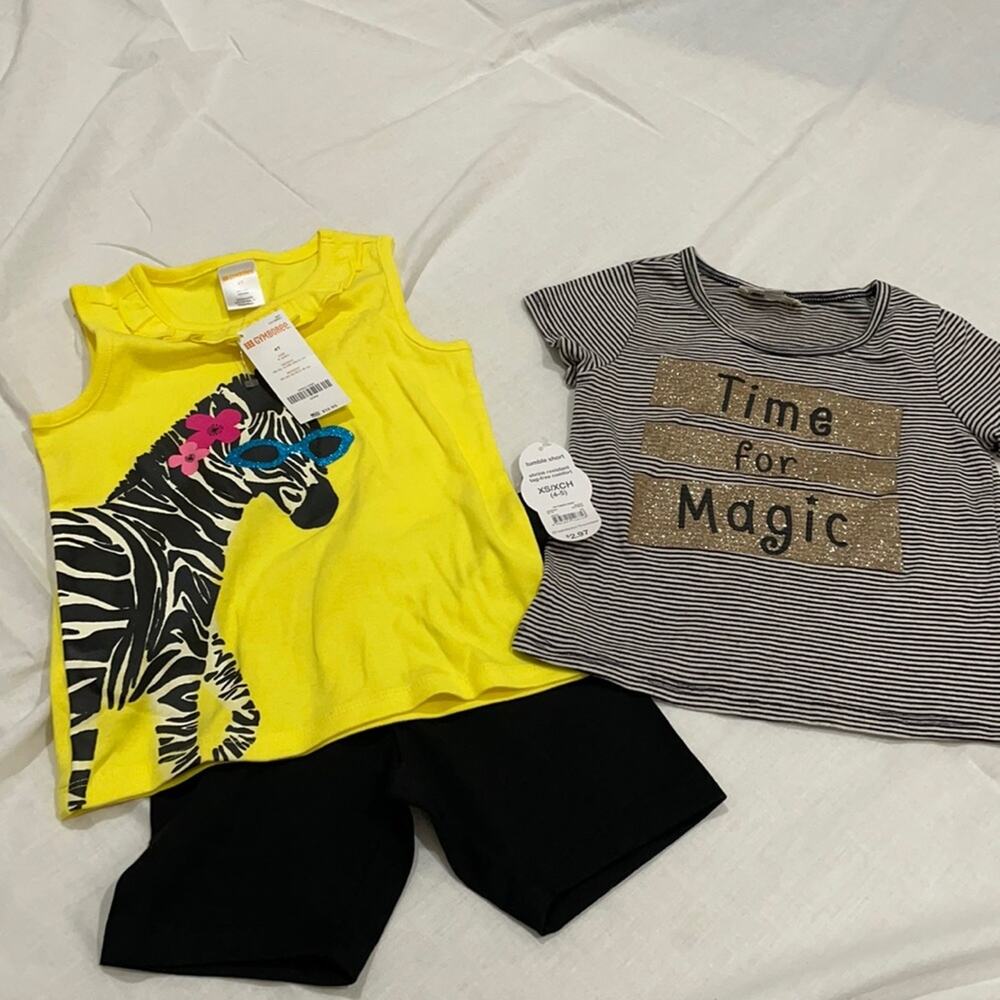 Gymboree and truly me t 4 over black shirt nwot